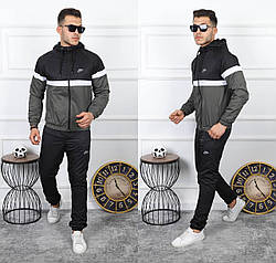 Чоловічий спортивний костюм Nike (Найк) (2211) Khaki, плащівка, Туреччина, весняний осінній, Хакі. Чоловічий одяг