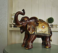 Фигура слона с цветком, хобот вверх 35см Гранд Презент H2449-4D