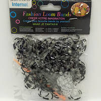 Гумки для плетіння в смужку 1/8 прозорий-чорний