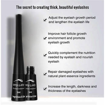 Сироватка для росту вій і брів Omy Lady Eyelash Enhancer, 5 мл | Limon, фото 3