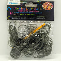 Гумки для плетіння темно сірий перламутр
