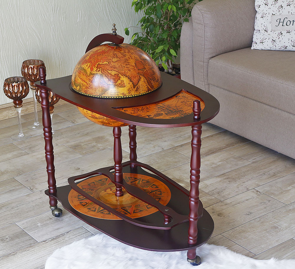 Глобус бар со столиком Древние карты коричневый сфера 33 см Гранд Презент 33035R - фото 4 - id-p1628278690