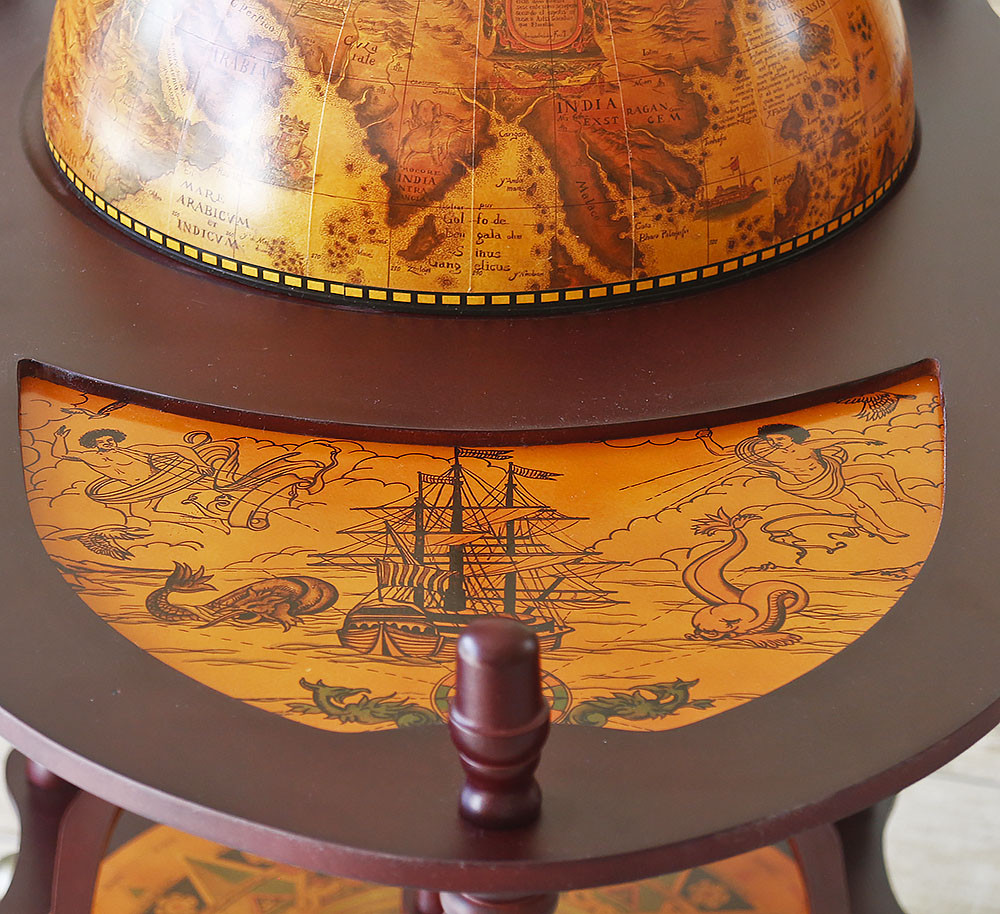 Глобус бар со столиком Древние карты коричневый сфера 33 см Гранд Презент 33035R - фото 6 - id-p1628278690