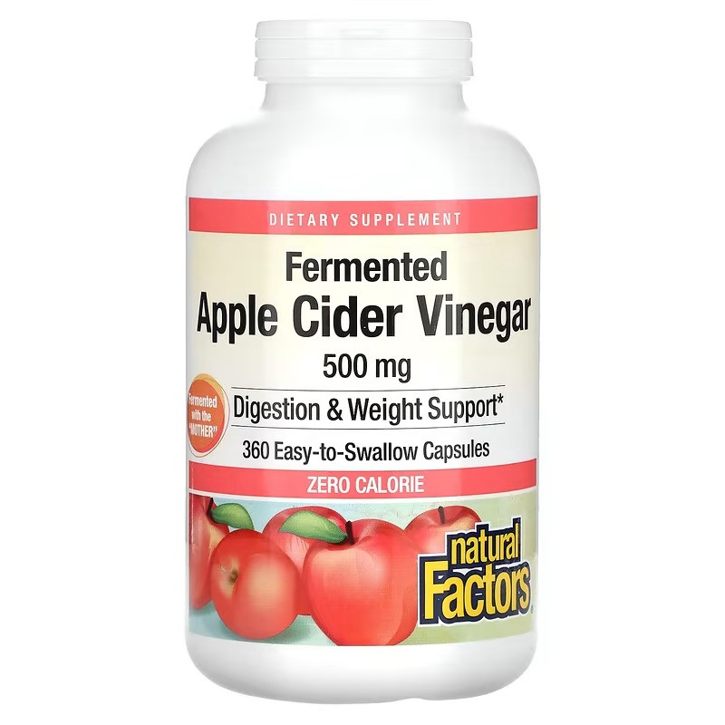 Natural Factors, Apple Cider Vinegar, 500 mg, 360 Capsules