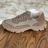 Тактичні низькі бежеві кросівки замшеві літні легкі чоловічі дихаюча сітка., фото 3