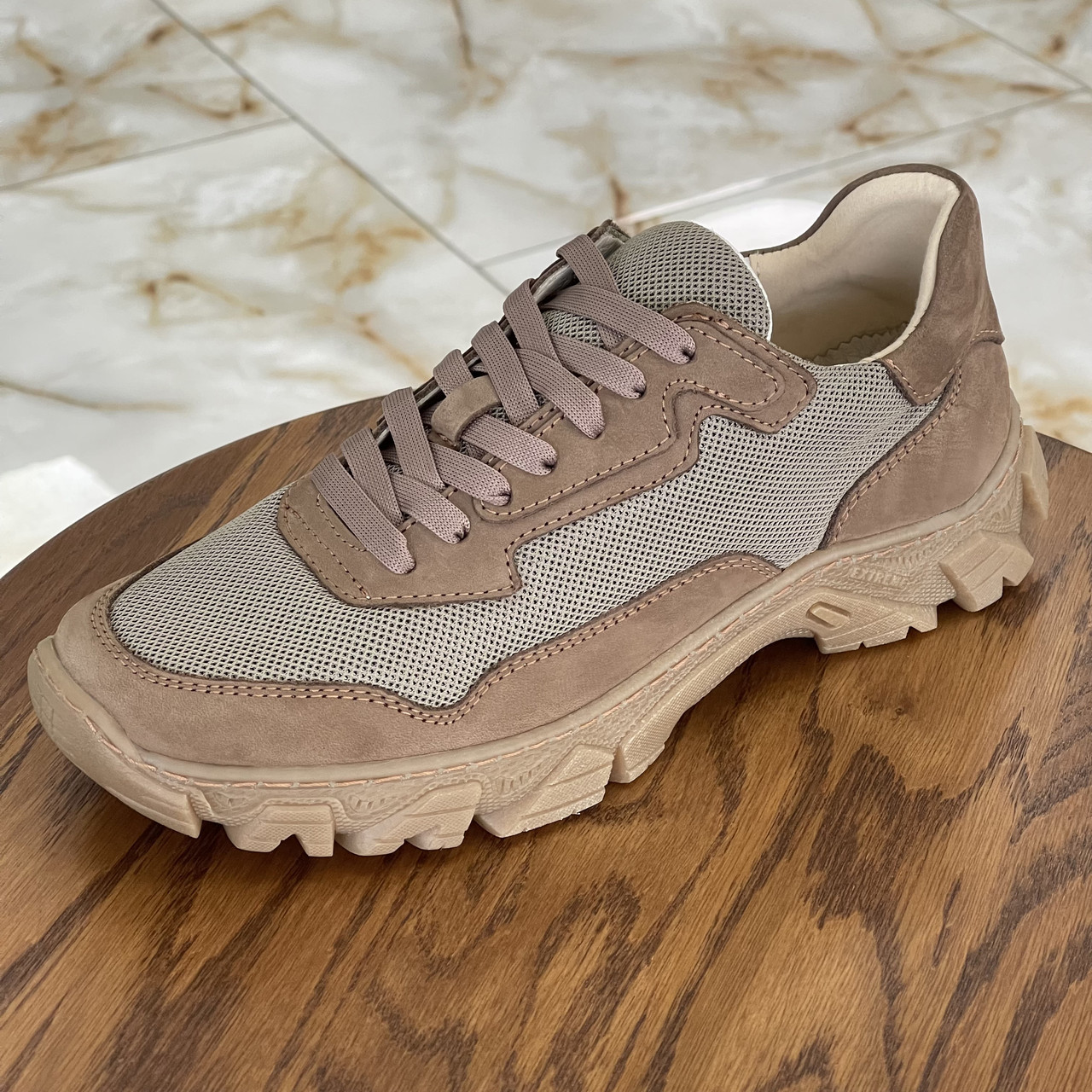 Тактичні низькі бежеві кросівки замшеві літні легкі чоловічі дихаюча сітка., фото 1