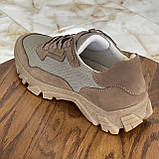 Тактичні низькі бежеві кросівки замшеві літні легкі чоловічі дихаюча сітка., фото 4