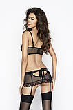 Комплект білизни CANNE SET black L/XL - Passion: ліф-бандо, пояс-спідничка, стрінги EL10801, фото 2