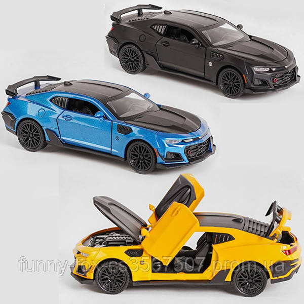 Машинка Шевроле Камаро, Игрушка 1:32 (желтый, Голубой, Черный, 16 См ...