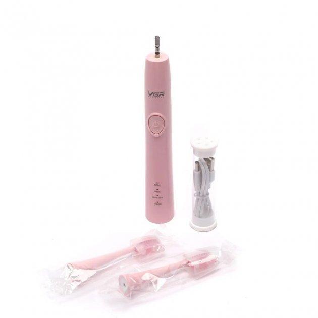 Електрична зубна щітка Electronic Massage Toothbrush VGR V-806 Рожева | Електрощітка ультразвукова