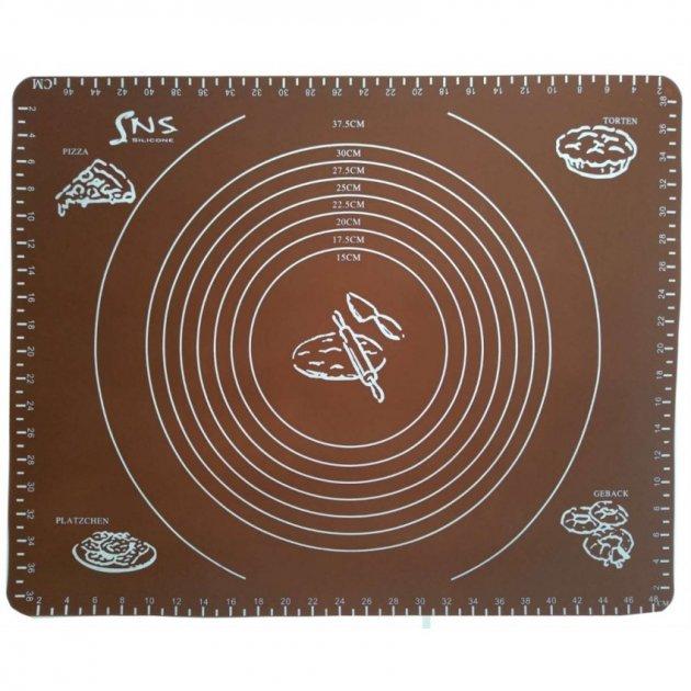 Силіконовий килимок для розкачування тіста 50х40 см, килимок для запікання з розміткою., фото 1