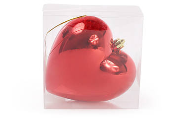 Ялинкова прикраса Серце 14см, колір - червоний