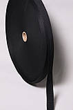 Стрічка ремінна 2,5см 100м чорна для сумок і рюкзаків, фото 2