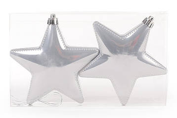 Набір (2шт.) ялинкових прикрас Зірка 11.5см, колір - срібло