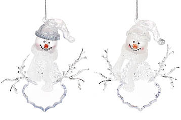 Ялинкова  прикраса Сніговик 10см, 2 дизайну