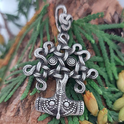 Молот Тора з Іггдрасилем, кулон, підвіс, оберіг, фото 1