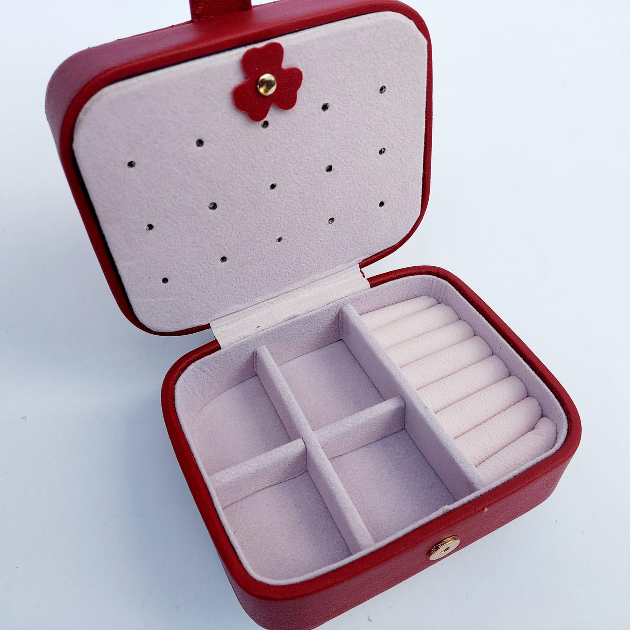 Шкатулка для прикрас кожзам колір бордо, фото 1