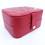 Шкатулка для прикрас кожзам колір бордо, фото 3