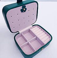 Скринька для прикрас шкірозамінник колір смарагд