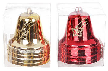 Набір (4шт.) ялинкових прикрас Колокольчик 8см, 2 дизайни