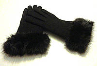 Перчатки трикотажные женские коричневые