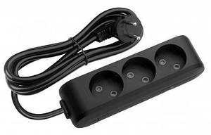 Подовжувач 3 розетки 3 м без заземлення Panasonic X-tendia чорний