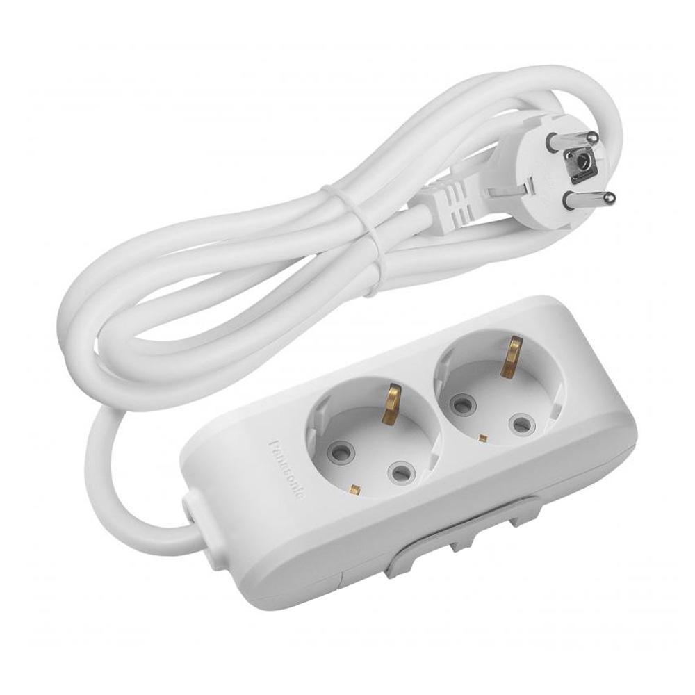 Подовжувач 2 гнізда 2 м із заземленням Panasonic X-tendia, фото 1