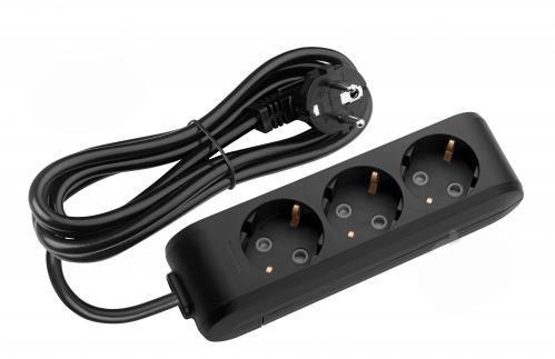 Подовжувач 3 гнізда 5 м Panasonic X-tendia із заземленням чорний, фото 1