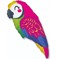 Фольгована куля фігурна Папуга яскраве забарвлення, куля дитяча надувна 90х43 см Flexmetal Іспанія