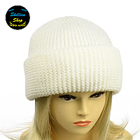 Пышная зимняя женская шапка - Анжелика - Белый