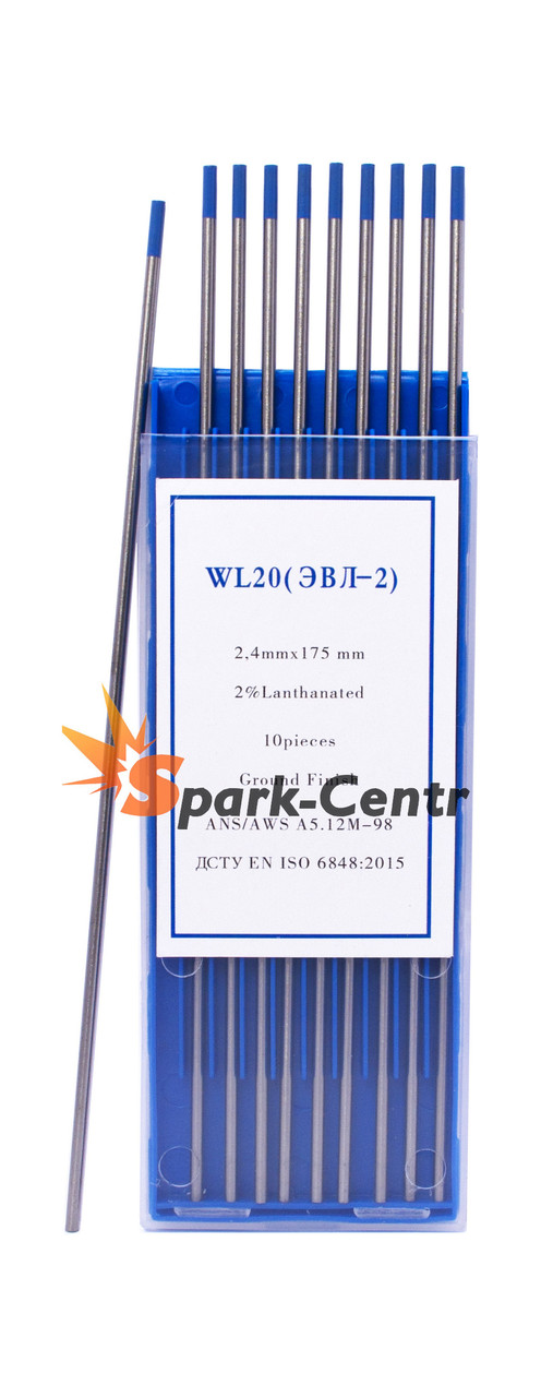 Вольфрамовий електрод Ø2,4 мм бірюзовий (синій) WL-20 (оксид лантану), фото 1