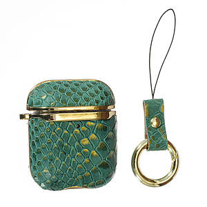 Чохол Onegif Leather Snake для AirPods 1 / 2 Green
