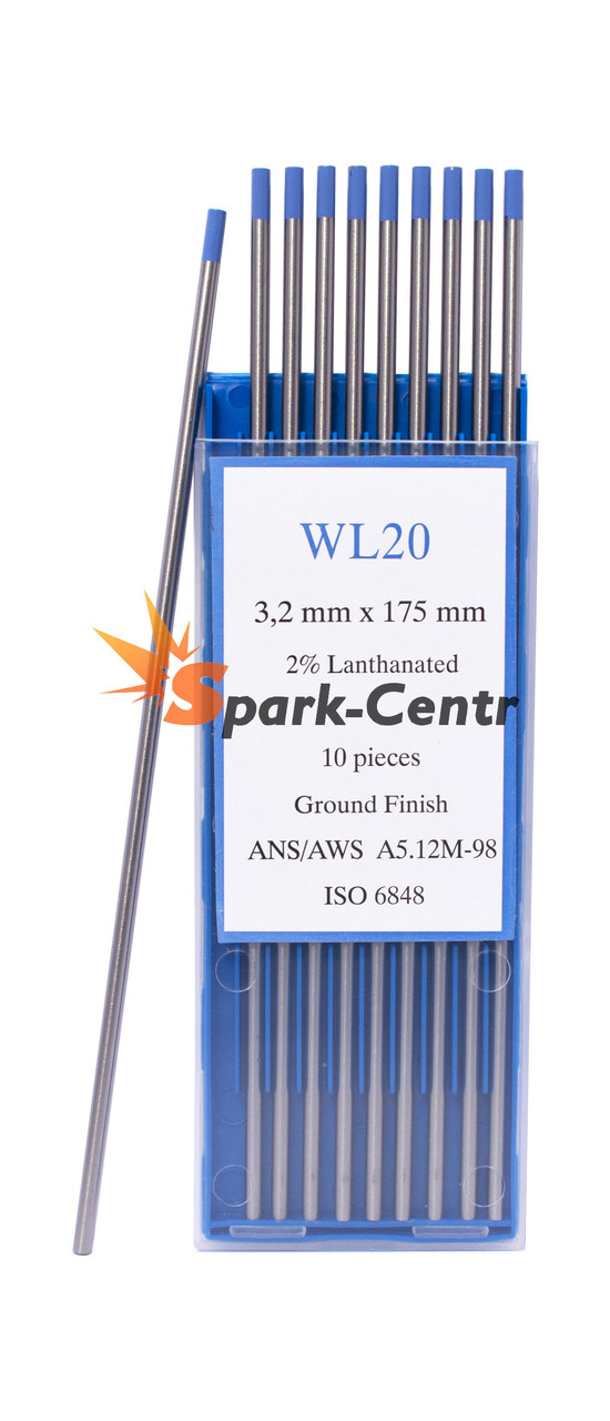 Вольфрамовий електрод Ø3,2 мм бірюзовий (синій) WL-20 (оксид лантану)