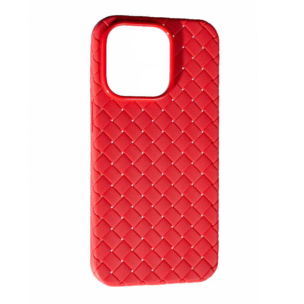 Чохол Шкіра Плетіння для Apple iPhone 14 Pro Red