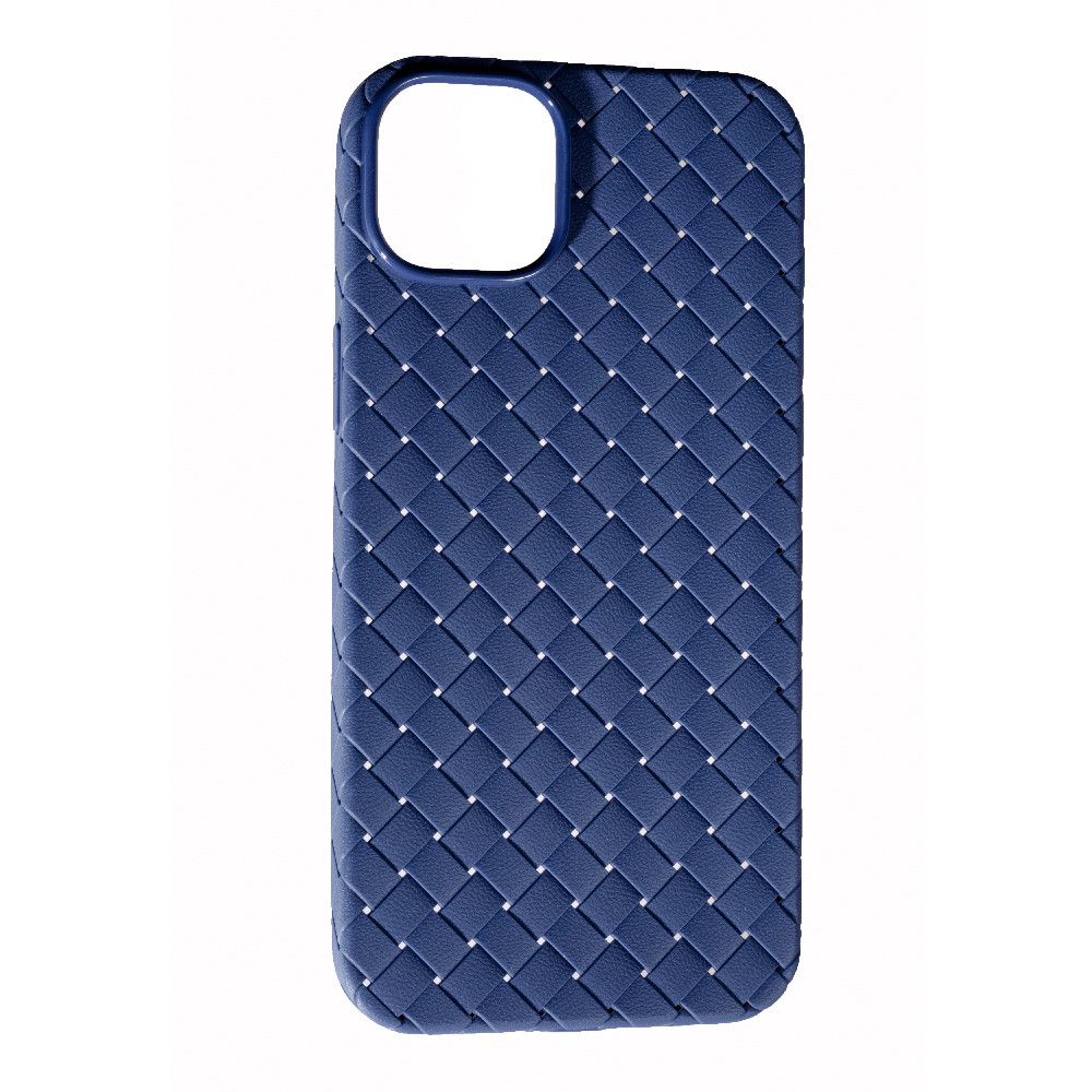 Чохол Шкіра Плетіння для Apple iPhone 14 Plus Blue
