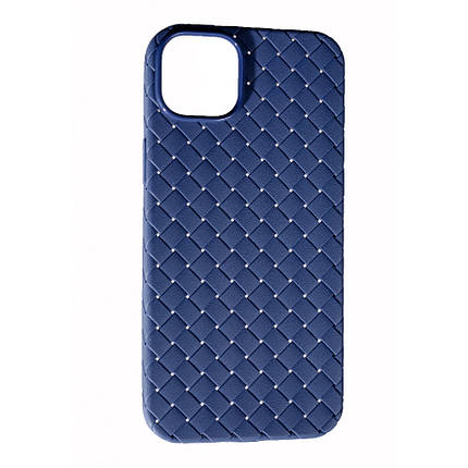 Чохол Шкіра Плетіння для Apple iPhone 14 Plus Blue, фото 1