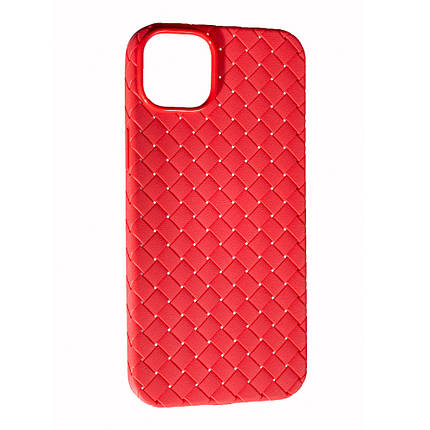 Чохол Шкіра Плетіння для Apple iPhone 14 Plus Red, фото 1