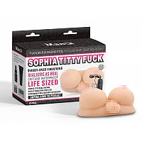 Мастурбатор 2 в 1 груди/вагіна з вібро Sophia Titty Fuck Dirty talk ST59022