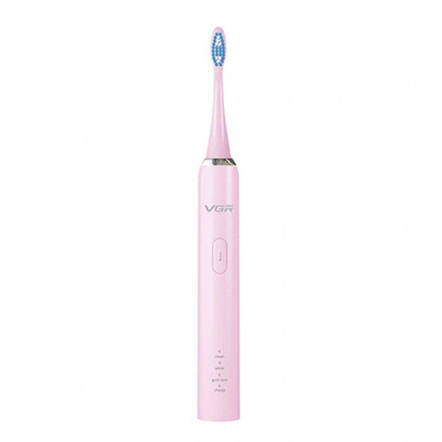 Електрична зубна щітка Electronic Massage Toothbrush VGR V-805 Рожева | Електрощітка ультразвукова
