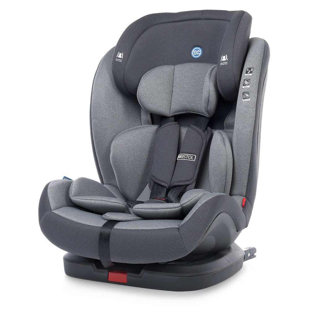 Автокрело універсальне El Camino ME 1080-B BRISTOL Royal Gray + Isofix + Top Tether 9-36 кг
