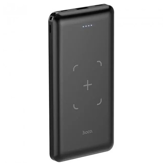 Повербанк УМБ Power Bank HOCO Surf J50 з бездротовою зарядкою 10000 мАг, чорне, фото 1