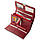 Великий шкіряний жіночий гаманець Kafa червоний, 24 відділення, RFID-блокування, фото 5