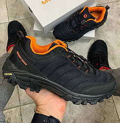 Зимові чоловічі кросівки-черевики Merrell Vibram Cordura осінь-зима термо теплі повсякденні чорні. Живе фото