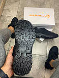 Теплі чоловічі кросівки-черевики Merrell Vibram зимові осінь-зима термо повсякденні чорні. Живе фото, фото 3