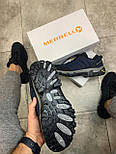 Теплі чоловічі кросівки-черевики Merrell Vibram зимові осінь-зима термо повсякденні сині. Живе фото, фото 4