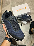 Теплі чоловічі кросівки-черевики Merrell Vibram зимові осінь-зима термо повсякденні сині. Живе фото, фото 2