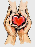 Набір для малювання картин за номерами (розмальовка) Серце на долоні