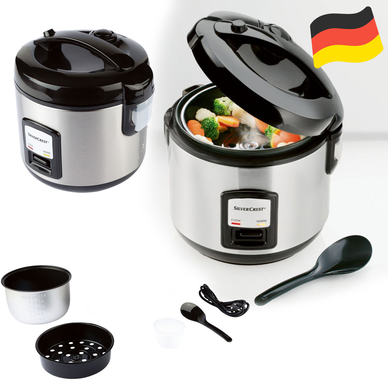 Рисоварка з функцією пароварки Silver Crest SRK 400 A2 (400 Вт, Німеччина), фото 1