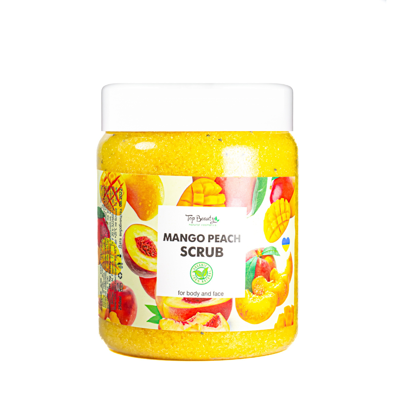 Скраб для лица и тела Top Beauty Mango Peach с ароматом манго персик и кокосовым маслом 250 мл - фото 2 - id-p1675407504