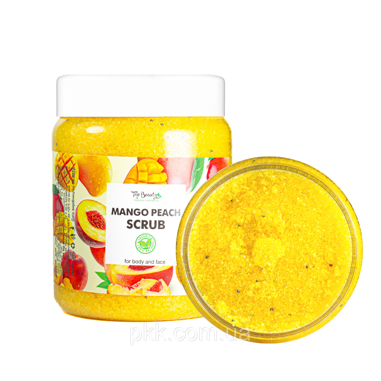 Скраб для лица и тела Top Beauty Mango Peach с ароматом манго персик и кокосовым маслом 250 мл - фото 1 - id-p1675407504